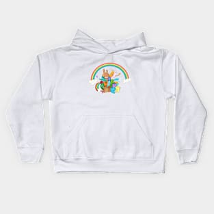 doodle rainbow Kids Hoodie